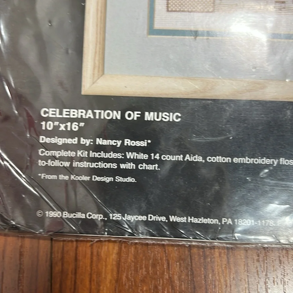 Bucilla Celebration of Music Cross Stitch Kit Vintage  10X16 1990 NIP: